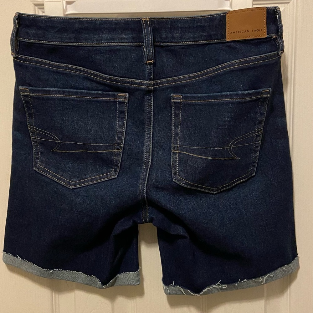 American Eagle Outfitters Dark Blue Jean Shorts - Picture 2 of 5
